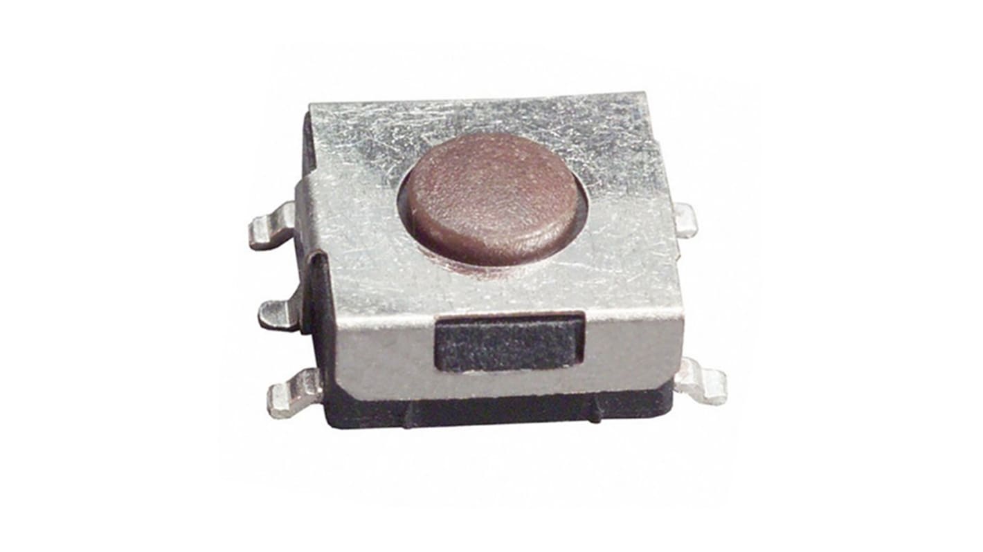 Brown Round Tactile Switch, SPST 50 mA 0.27mm PCB