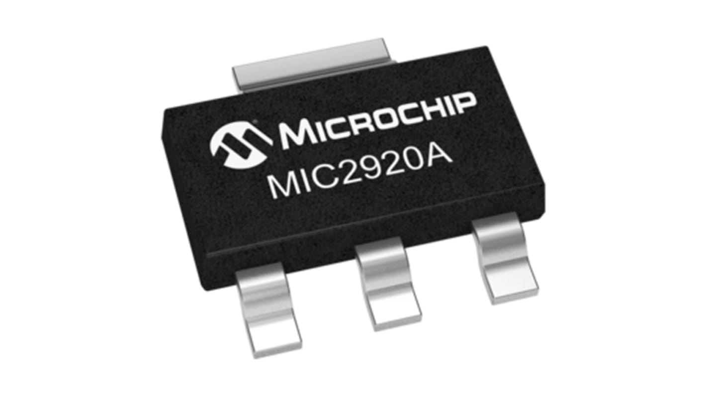 Microchip 電圧レギュレータ 低ドロップアウト電圧 3.3 V, 3+Tab-Pin, MIC2920A-3.3WS