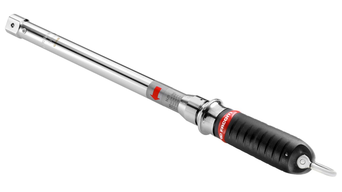 Facom Click Torque Wrench, 20 → 100Nm, Round Drive, 9 x 12mm Insert