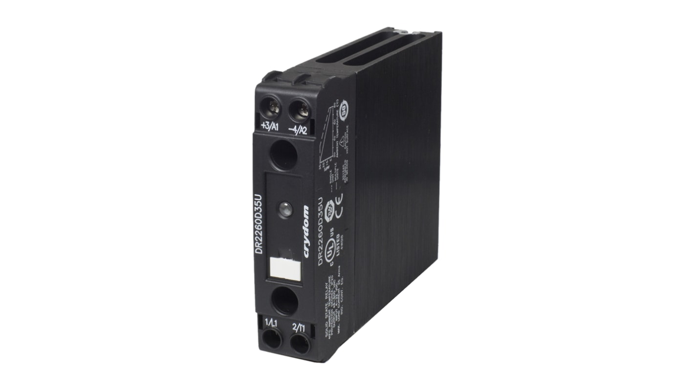 Sensata / Crydom DR22 Series Solid State Relay, 30 A Load, DIN Rail Mount, 600 V rms Load, 280V ac/dc Control