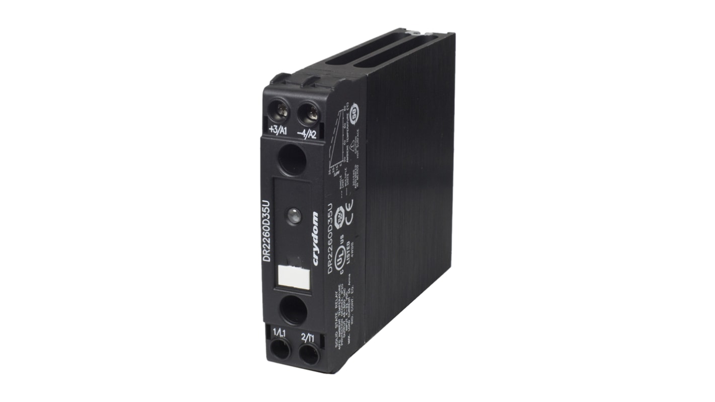 Sensata Crydom Solid State Relay, 30 A Load, DIN Rail Mount, 600 V rms Load, 32 V dc Control