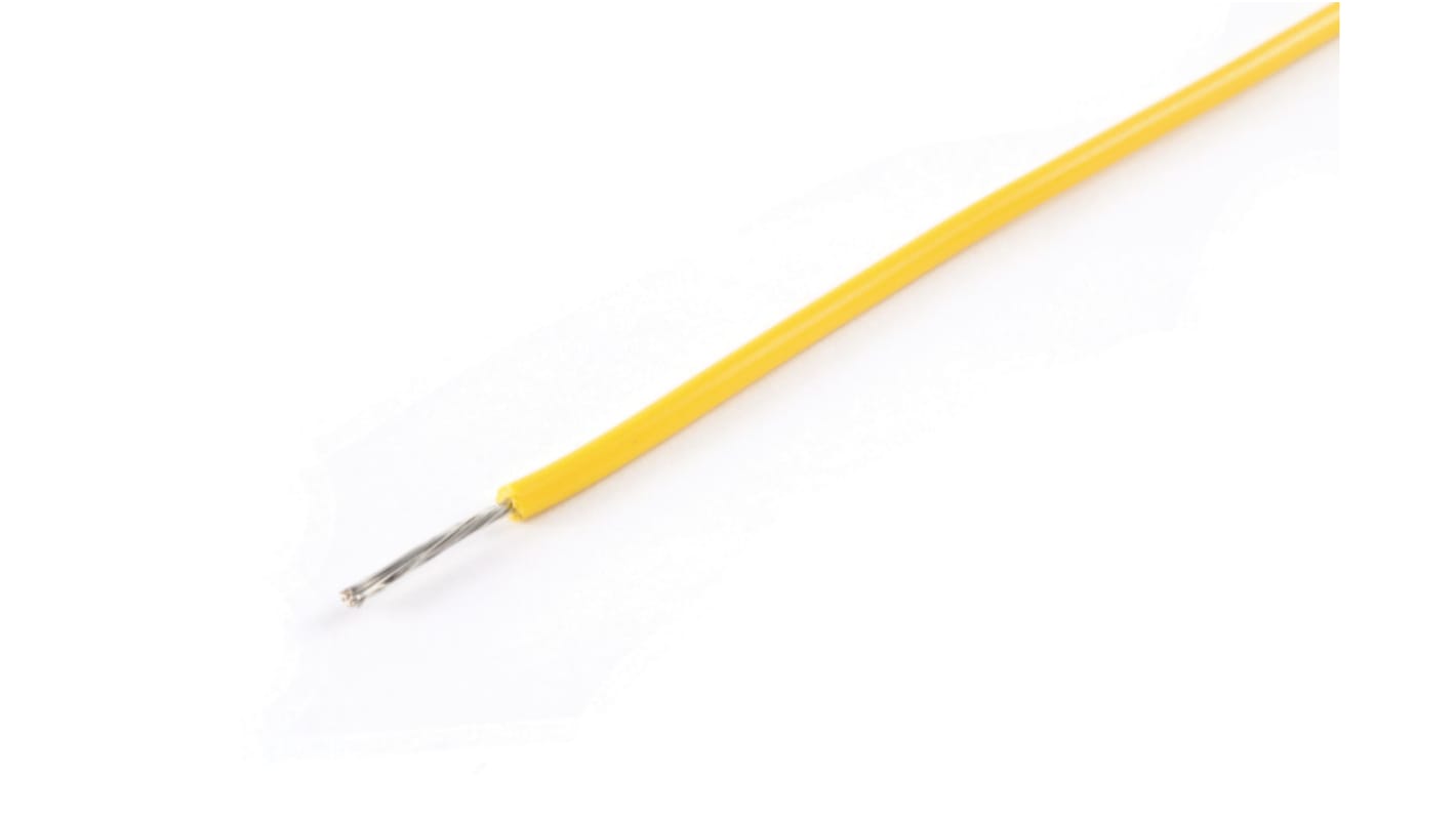 AXINDUS KY30 Series Yellow 0.12 mm² Hook Up Wire, 26 AWG, 7/0.15 mm, 200m, PVC Insulation