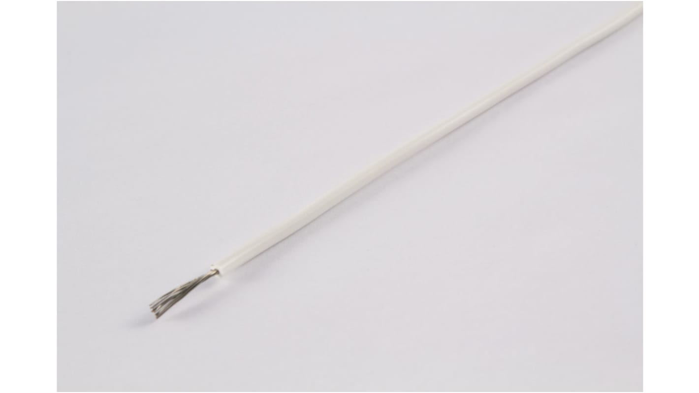 AXINDUS Einzeladerleitung 0,12 mm², 26 AWG 200m Weiß PVC isoliert Ø 0.9mm 7/0,15 mm Litzen