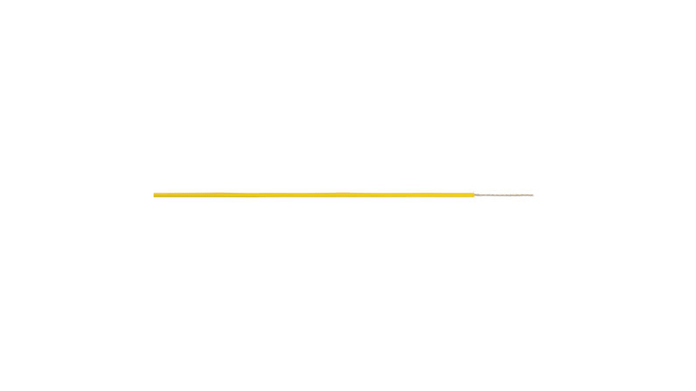 AXINDUS KZ Series Yellow 0.2 mm² Hook Up Wire, 24 AWG, 7/0.2 mm, 250m, PTFE Insulation