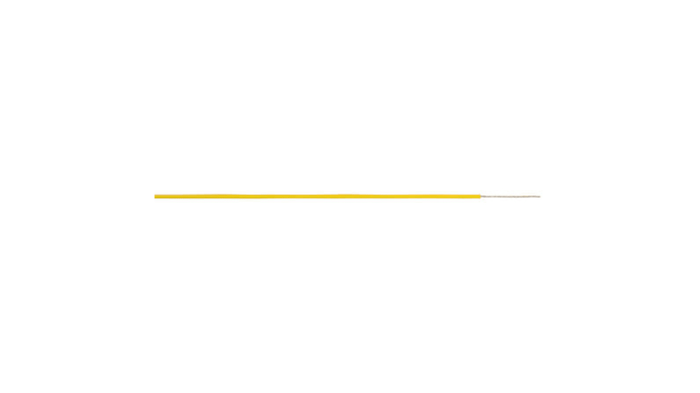 AXINDUS KZ Series Yellow 0.34 mm² Hook Up Wire, 22 AWG, 250m, PTFE Insulation