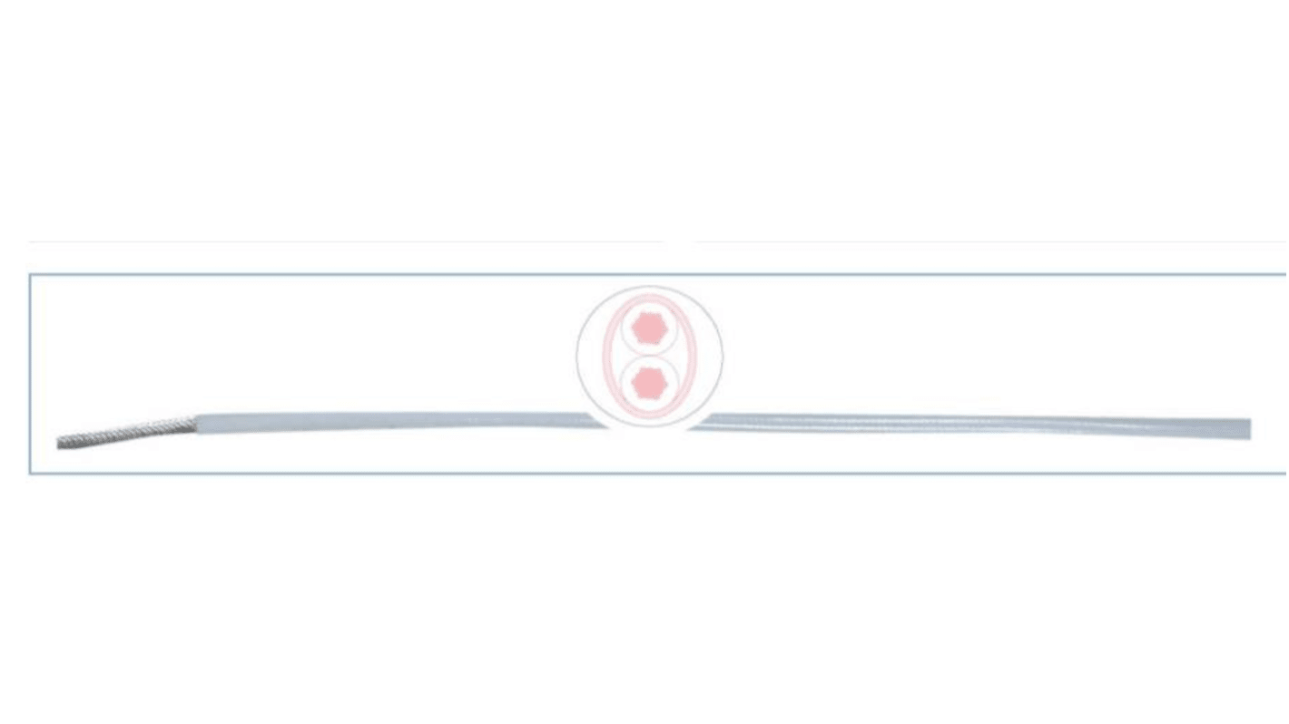 AXINDUS Einzeladerleitung 2 x 0.38 mm², 22 AWG 250m Weiß ETFE isoliert Ø 3.15mm MIL-W-22759