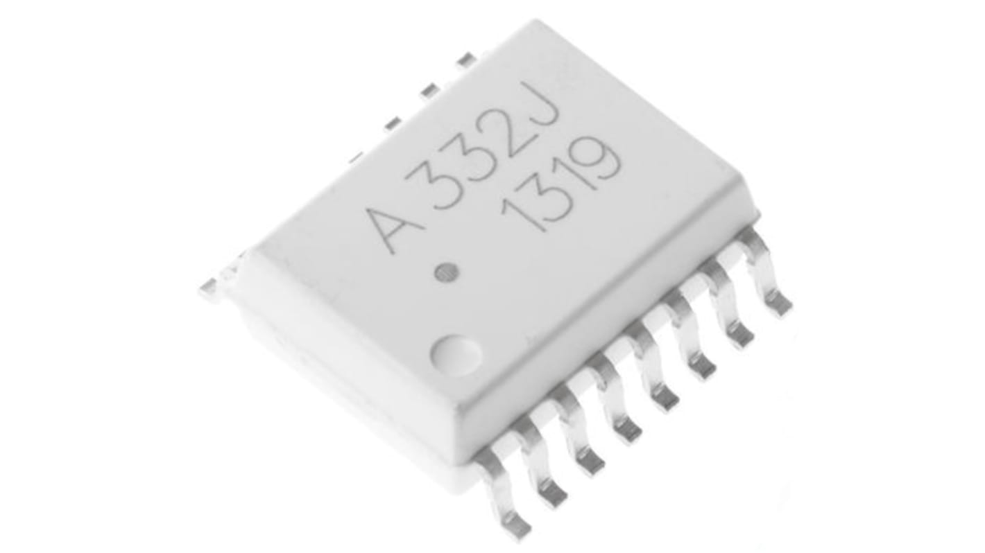 Optoacoplador Broadcom ACPL, Vf= 1.85V, Viso= 5 kV, encapsulado SOIC, 16 pines