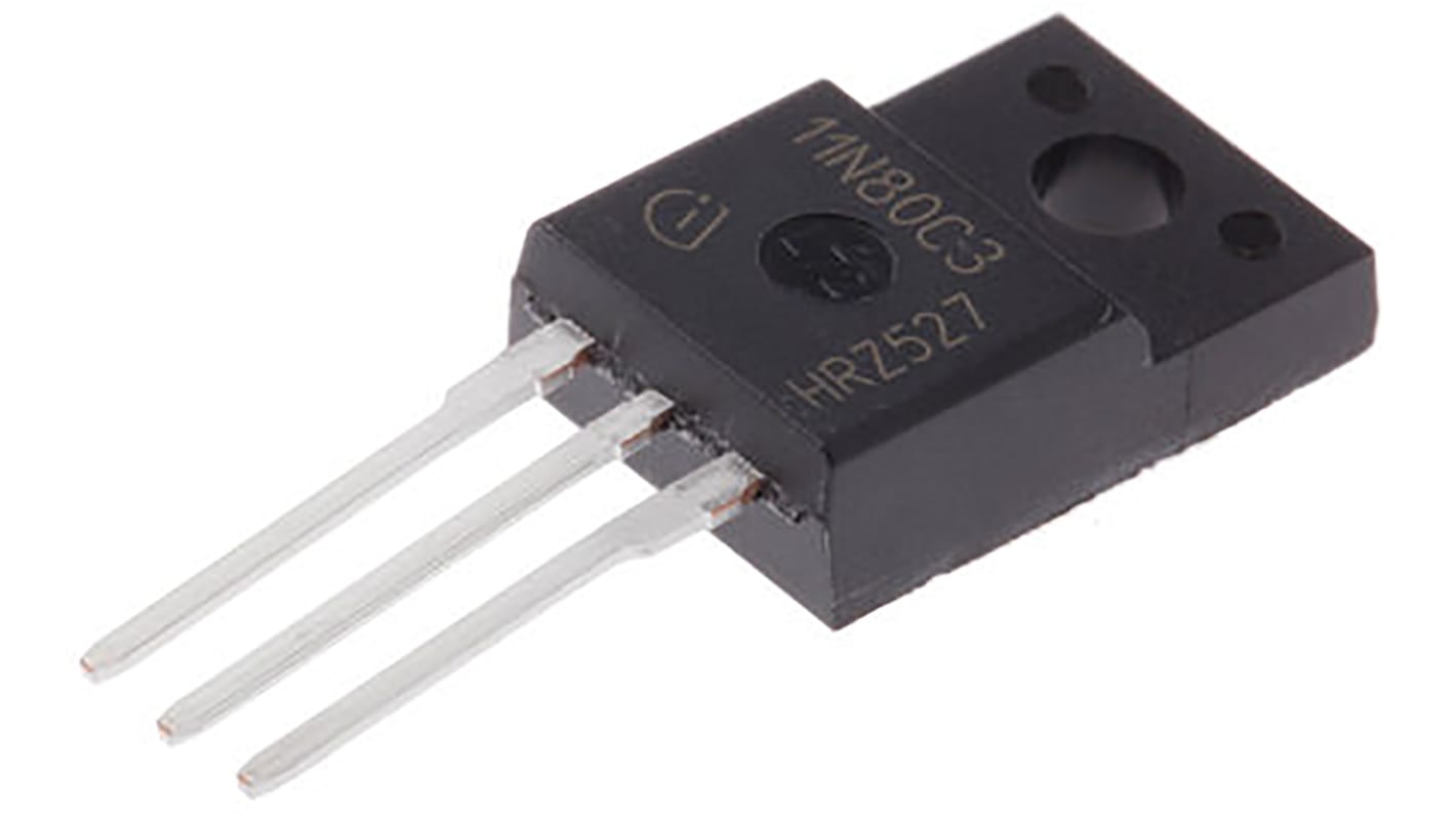 N-Channel MOSFET, 11 A, 800 V, 3-Pin TO-220 FP Infineon SPA11N80C3XKSA1