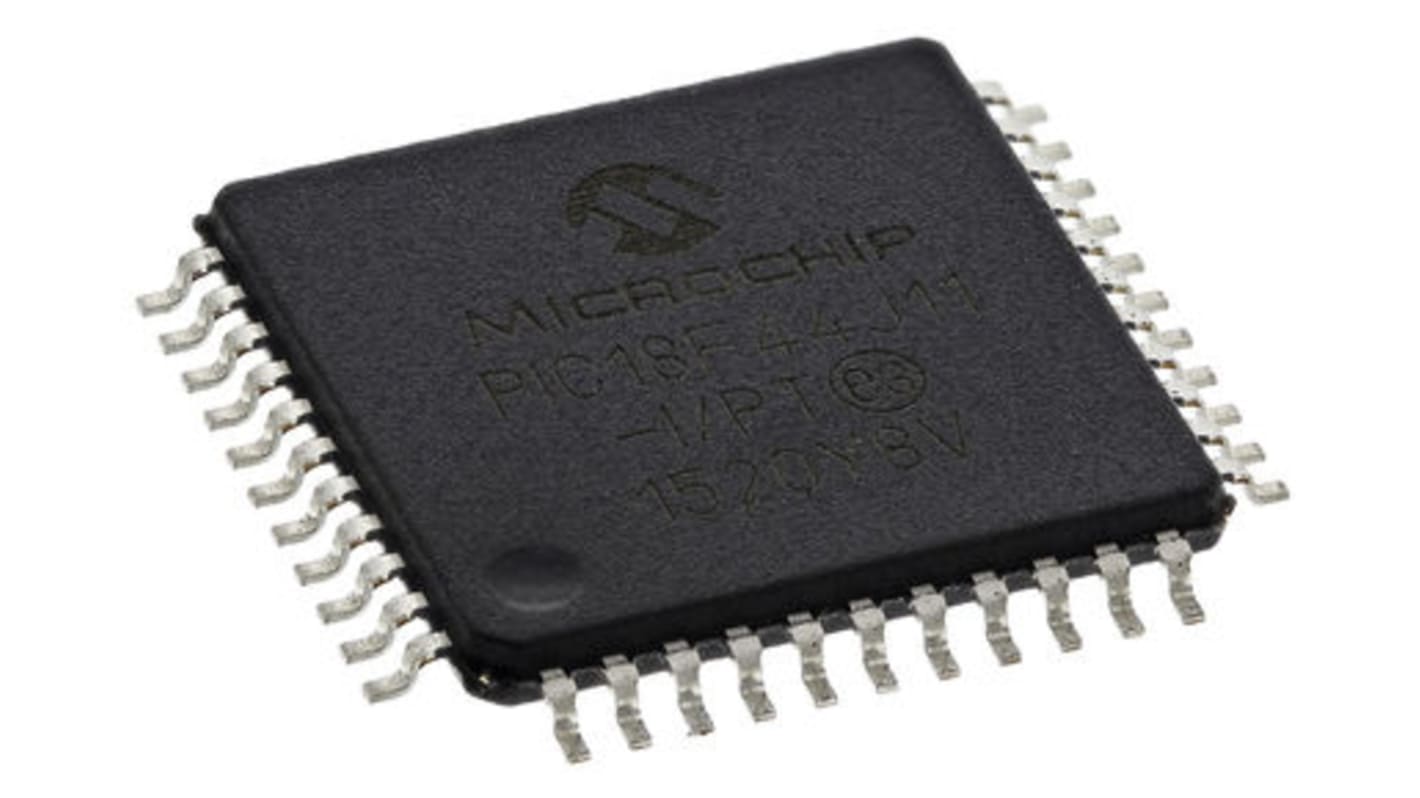 Microchip PIC18F44J11-I/PT, 8bit PIC Microcontroller, PIC18F, 48MHz, 16 kB Flash, 44-Pin TQFP