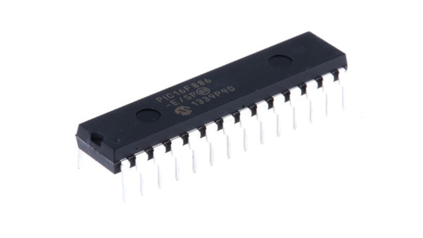 Microcontrôleur, 8bit, 368 B RAM, 8 192 x 14 mots, 256 o, 20MHz, SPDIP 28, série PIC16F