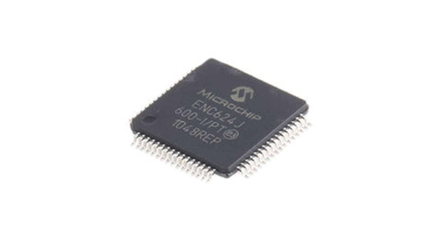 Controller Ethernet, interfaccia MII, MIIM, host SPI seriale, 64 Pin, 10/100 Mbps , TQFP