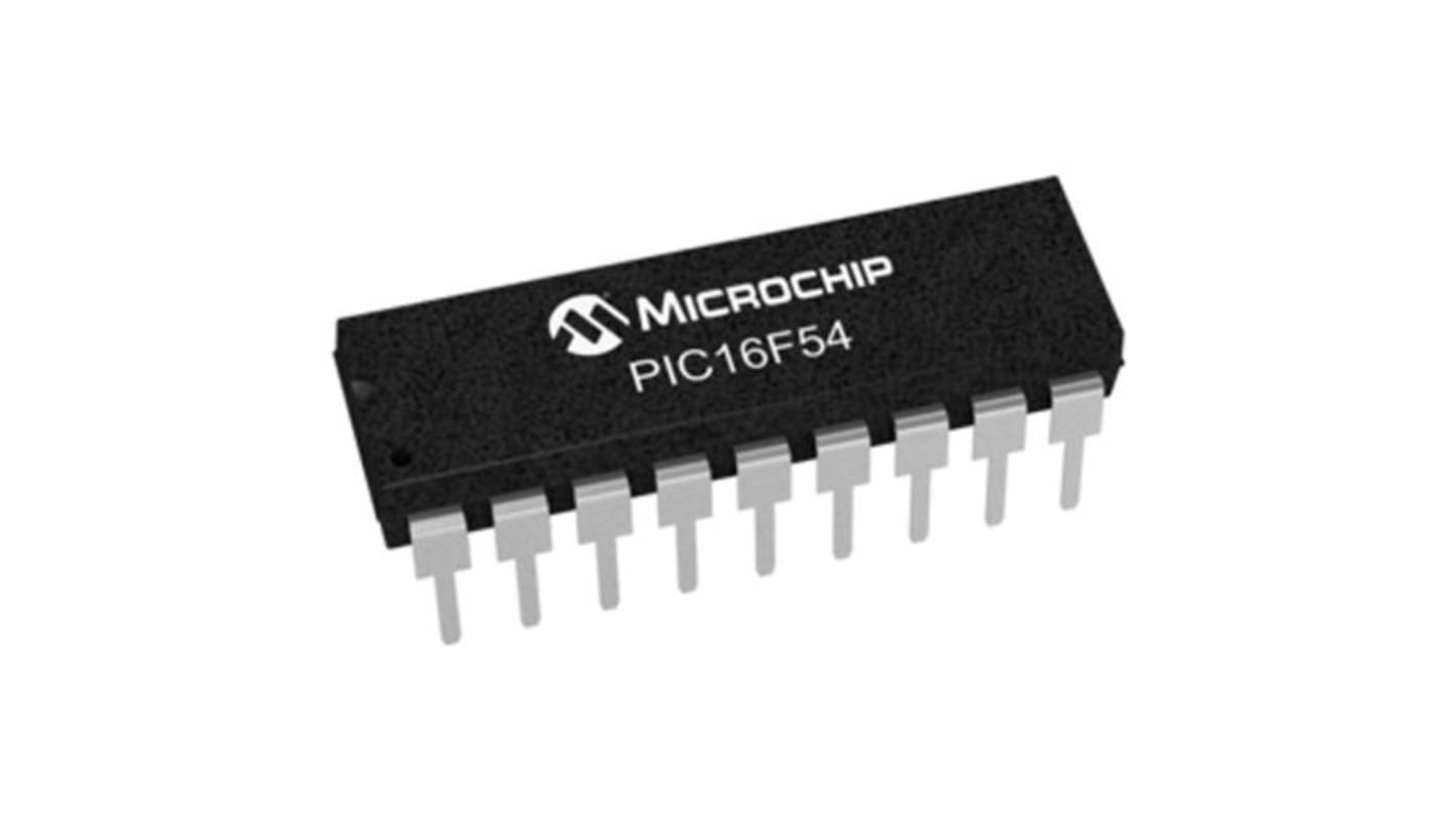 Microcontrôleur, 8bit, 25 B RAM, 512 x 12 mots, 20MHz, , DIP 18, série PIC16F