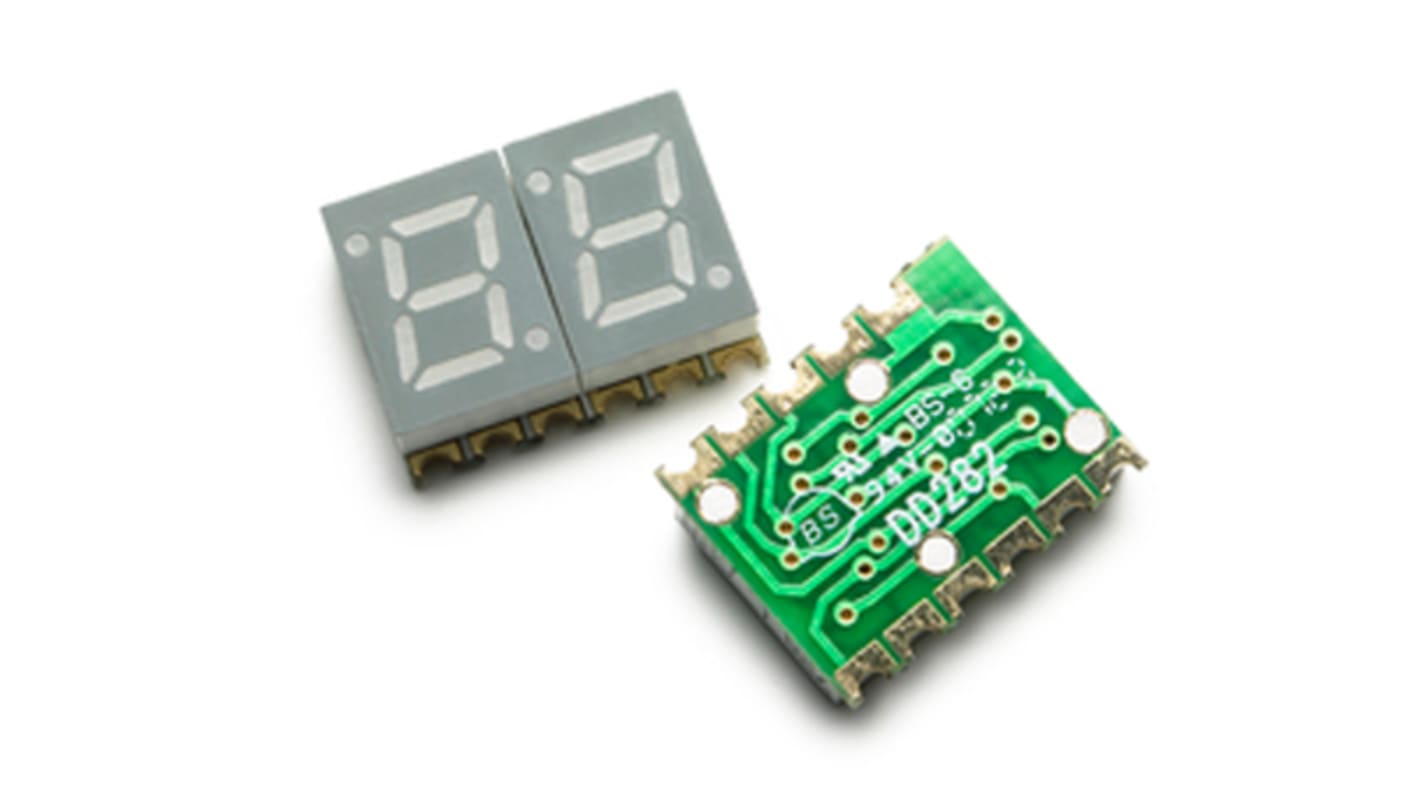 Broadcom HDSM LED-Anzeige 7-Segment 2-Digit, Rot 632 nm Zeichenbreite 4.6mm Zeichenhöhe 7mm SMD