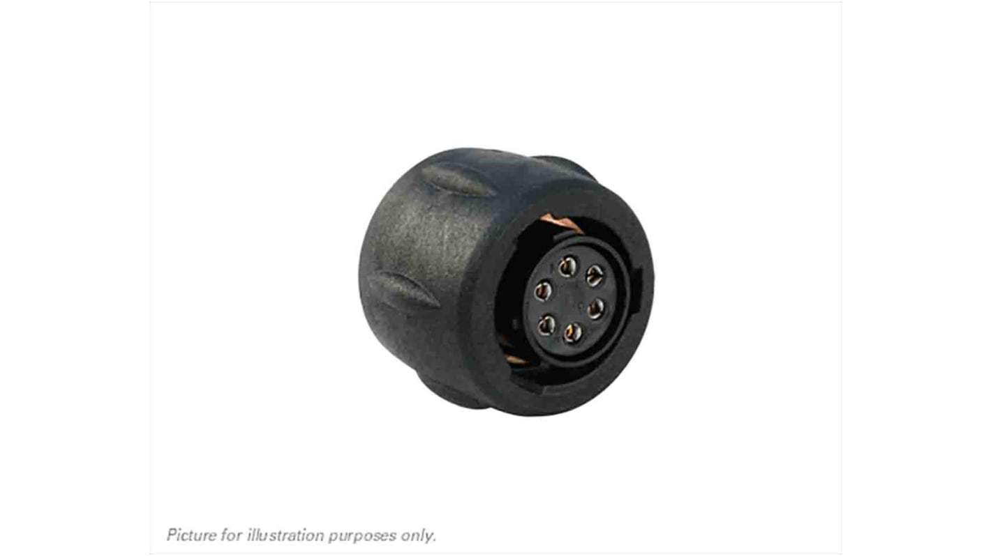 Souriau Circular Connector, 6 Contacts, Cable Mount, Plug, Female, IP68, IP69K, UTS Series