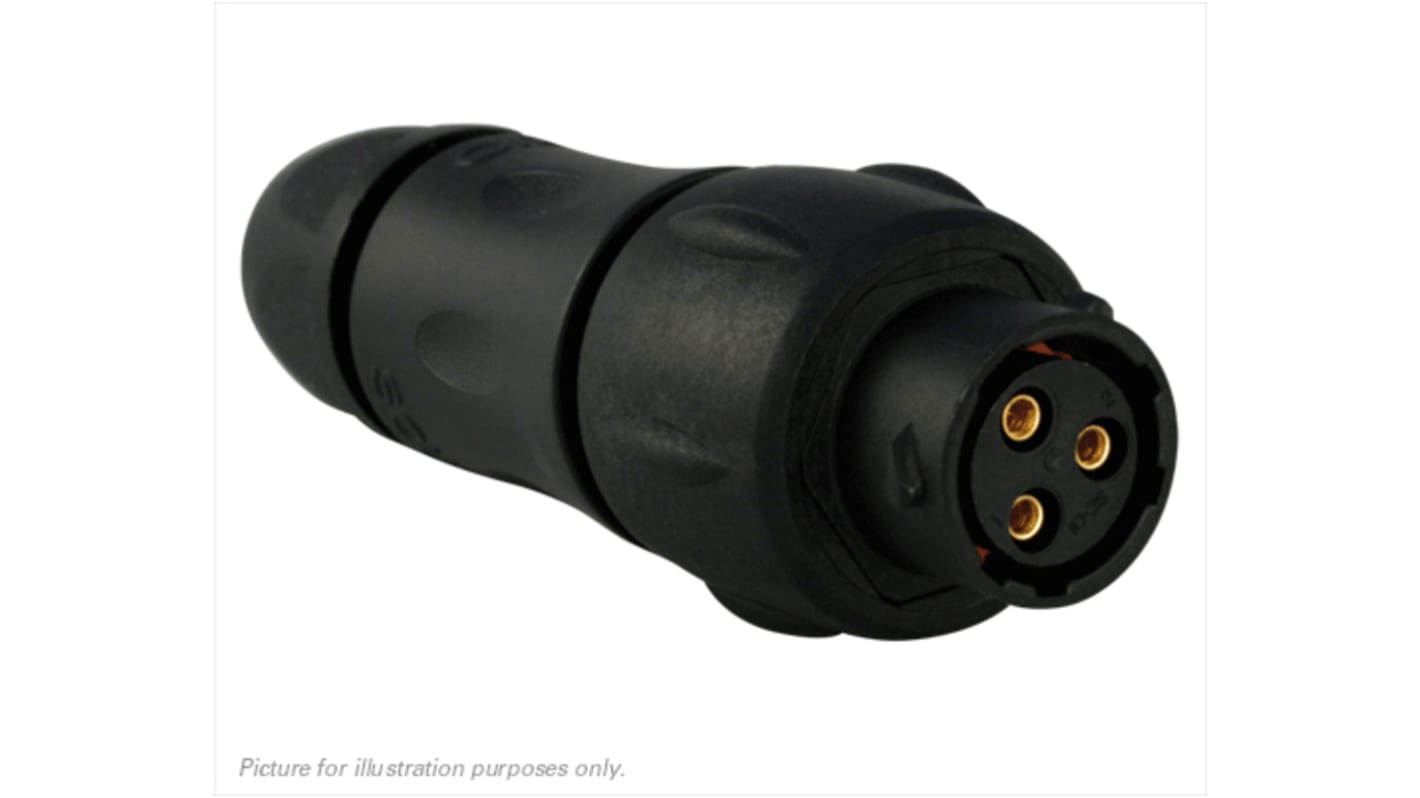 Souriau Sunbank by Eaton Circular Connector, 3 Contacts, In-line, Plug, Female, IP68, IP69K, UTS Series