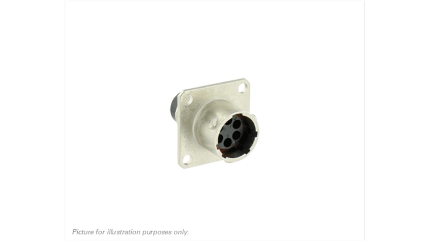 Conector circular Souriau Sunbank by Eaton macho serie UT0W de 6 vías macho, tamaño carcasa 10, Montaje de Reborde,