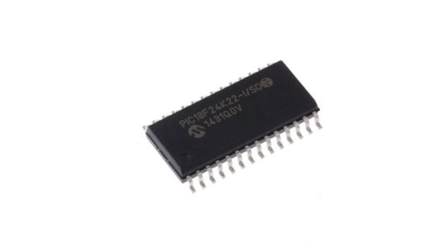 Microcontrôleur, 8bit, 256 B, 768 B RAM, 16 Ko, 64MHz, SOIC 28, série PIC18F