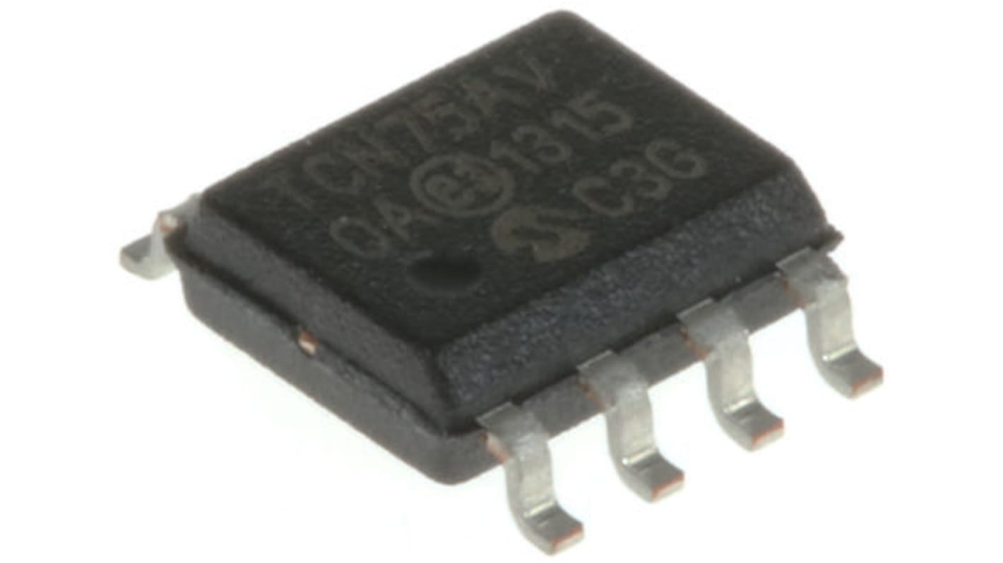 Microchip Temperature Converter, Digital Output, Surface Mount, Serial-I2C, SMBus, ±1°C, 8 Pins