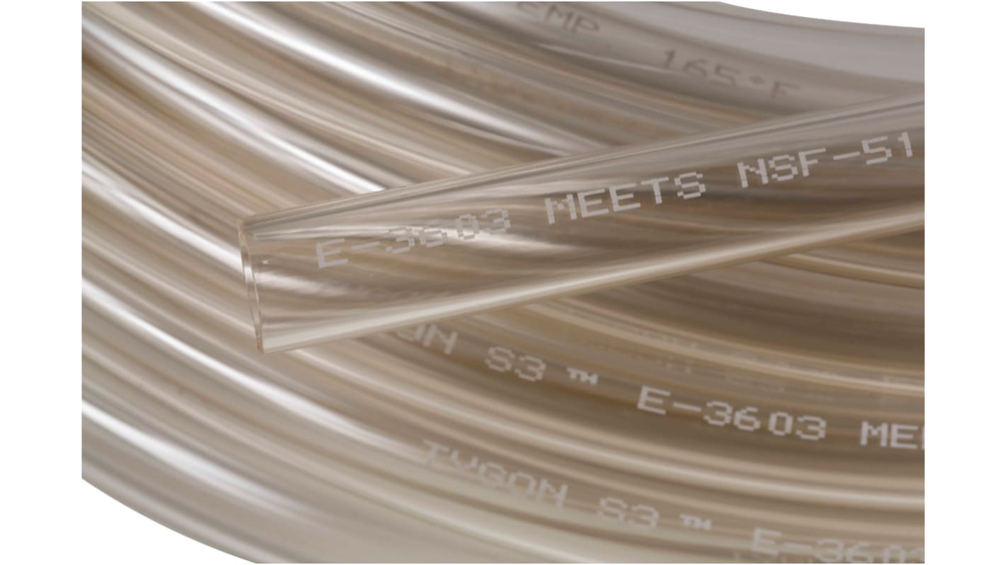 Tubo flexible Saint Gobain de PVC especial Transparente, long. 15m, Ø int. 6.4mm, para Laboratorios