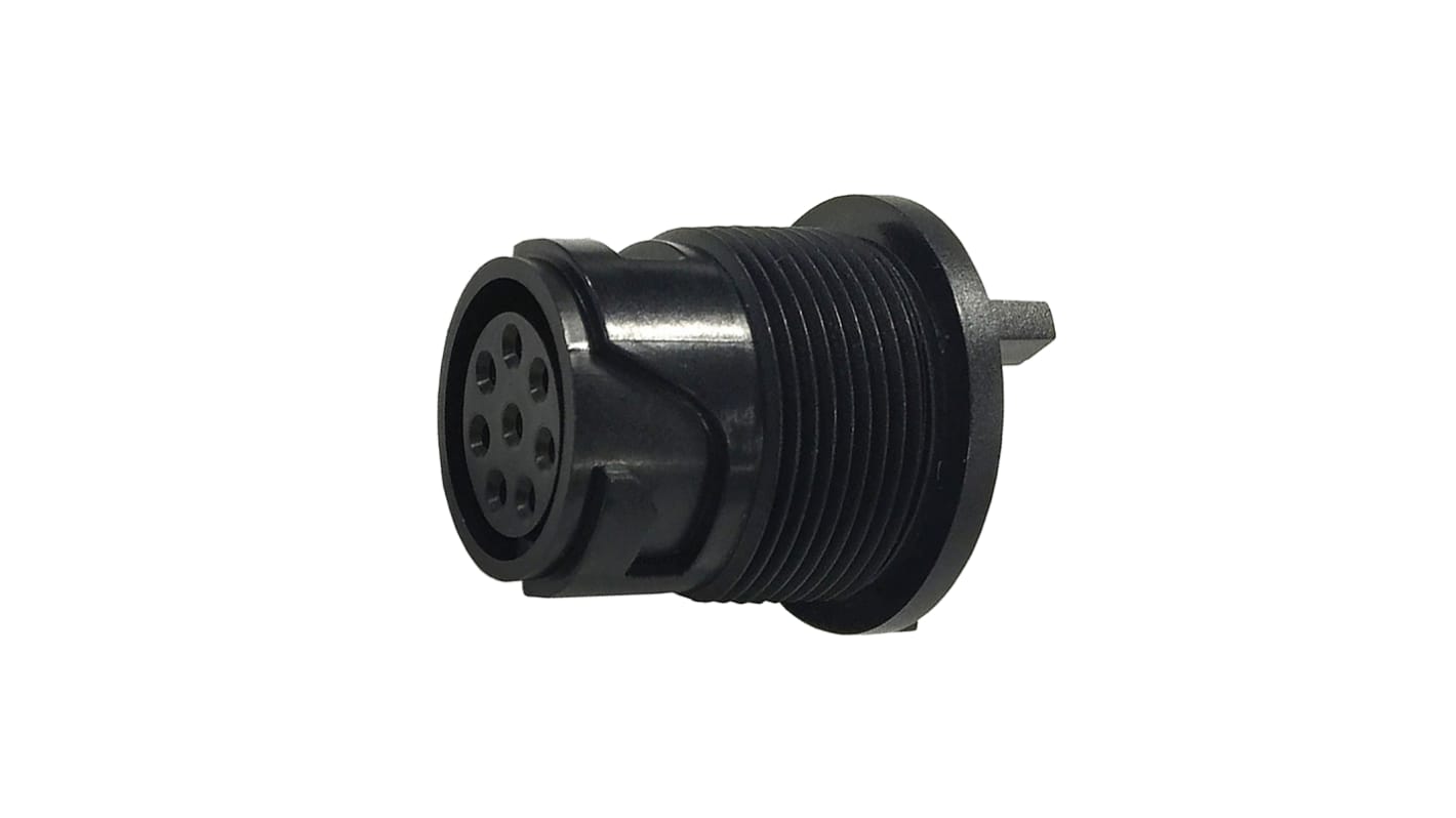 Conector circular Bulgin hembra serie Buccaneer 4000 de 8 vías hembra, tamaño carcasa 20, Montaje en PCB, IP66, IP68,