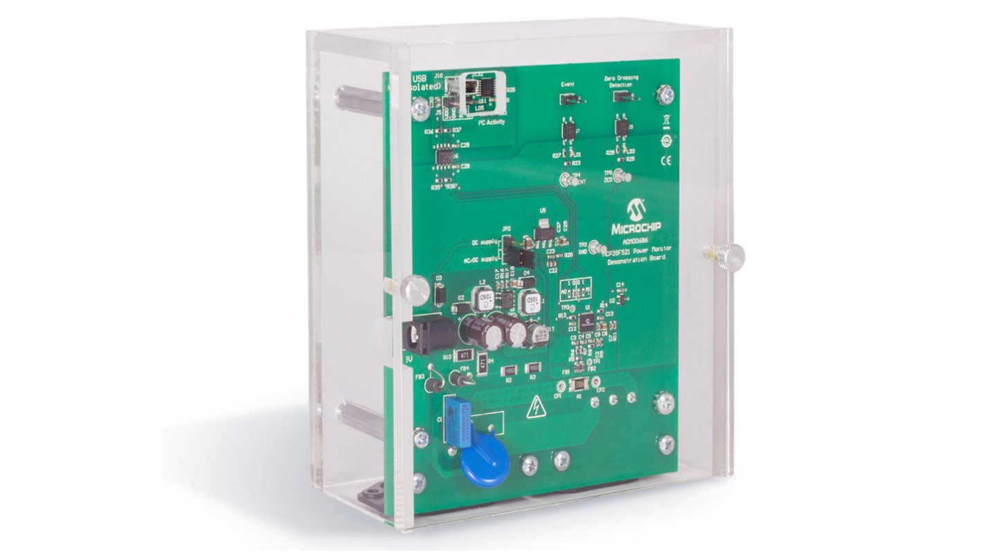 Scheda di sviluppo Monitoraggio della potenza Demonstration Board MCP39F521