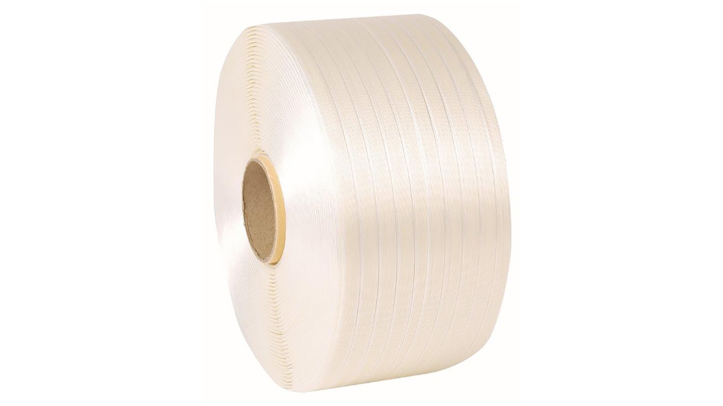 Feuillard pour cerclage, Blanc, largeur 15mm, longueur 1100m