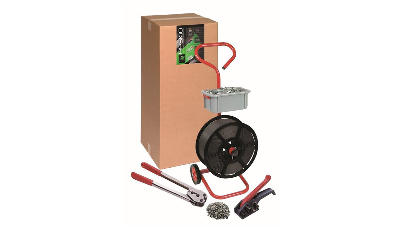 RS PRO Black Strapping Kit, 1500m Length, 12mm Width RS