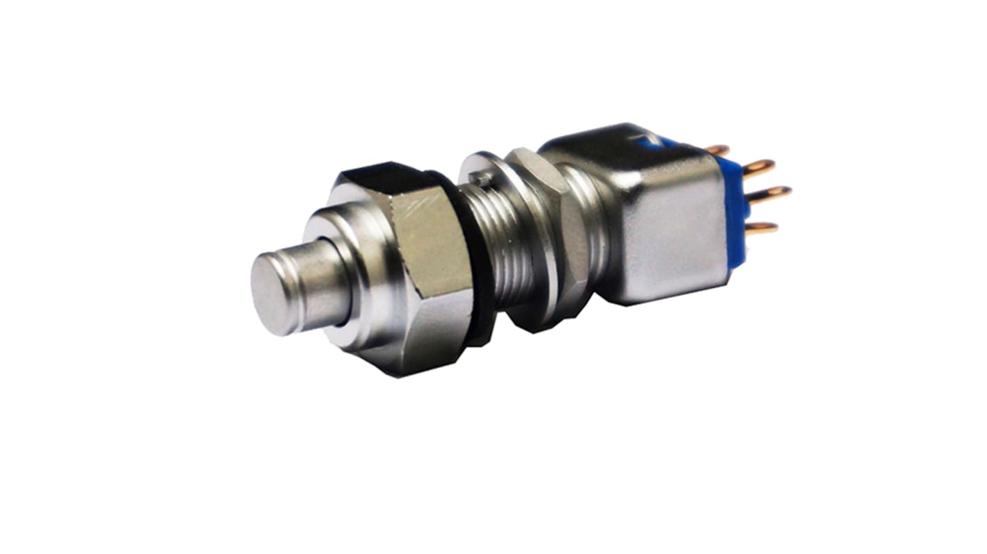 EOZ Push Button Switch, Momentary, Panel Mount, 10.2mm Cutout, DPDT, 48 V dc, 220V ac, IP65, IP67