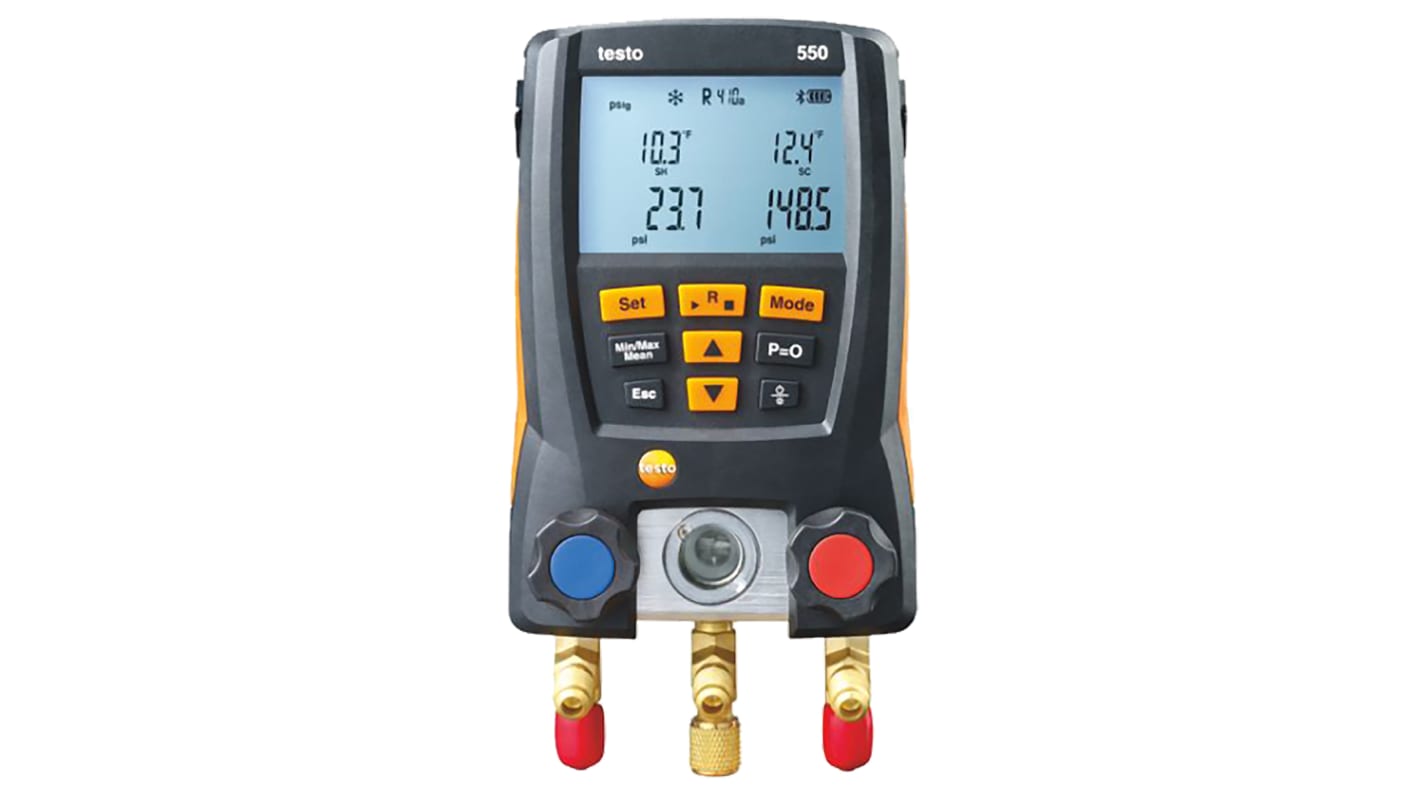 Testo 550 Wired Digital Thermometer for Industrial Use, NTC Probe, 2 Input(s), +150°C Max, ±0.5 °C Accuracy