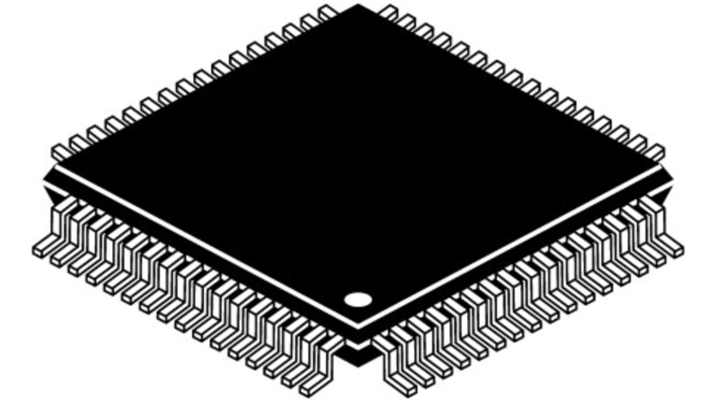 UART ST16C554DIQ64-F 4-csatornás, 1.5Mbit/s, 2,97 → 5,5 V, 64-tüskés, LQFP