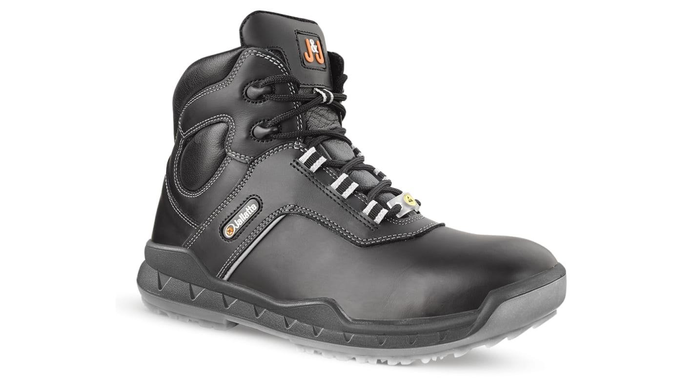 Jallatte J&J EN20345 S3, Unisex, Sicherheitsstiefel Schwarz, mit Polymer-Schutzkappe, ESD-sicher, Größe 40 / UK 6,5