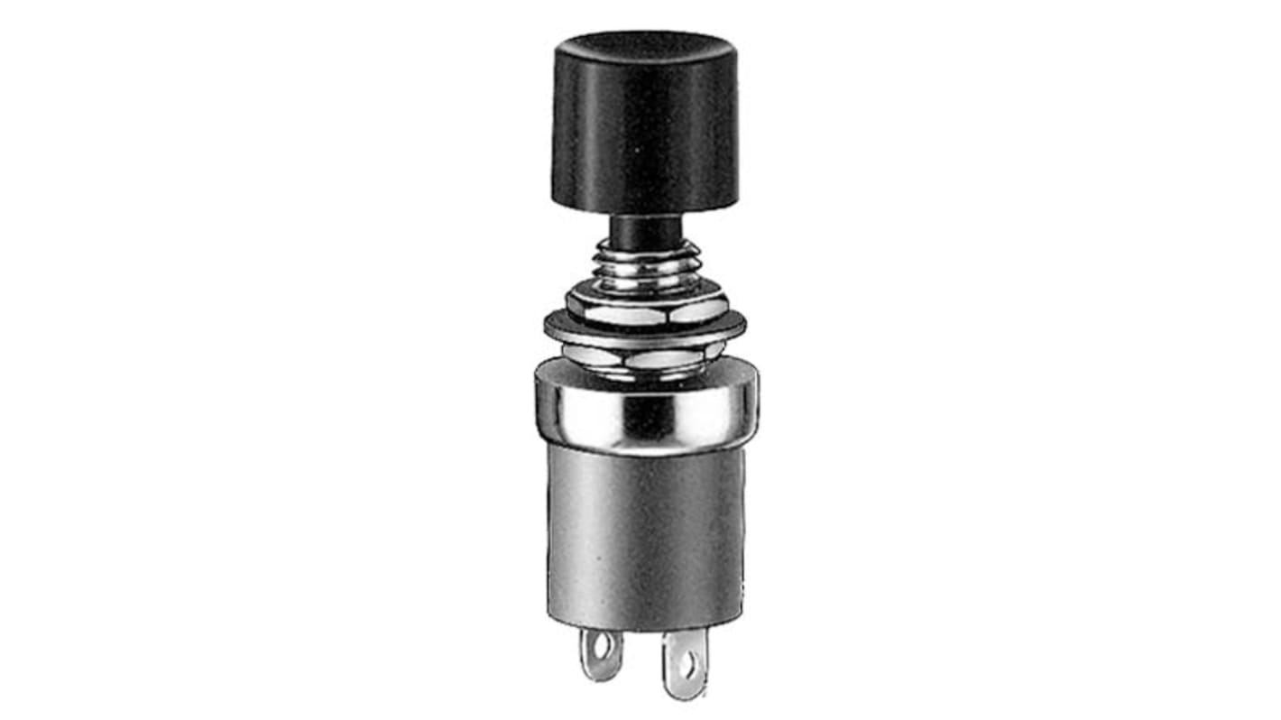 KNITTER-SWITCH Miniature Push Button Switch, Momentary, Bushing, 1-pole on-off switch