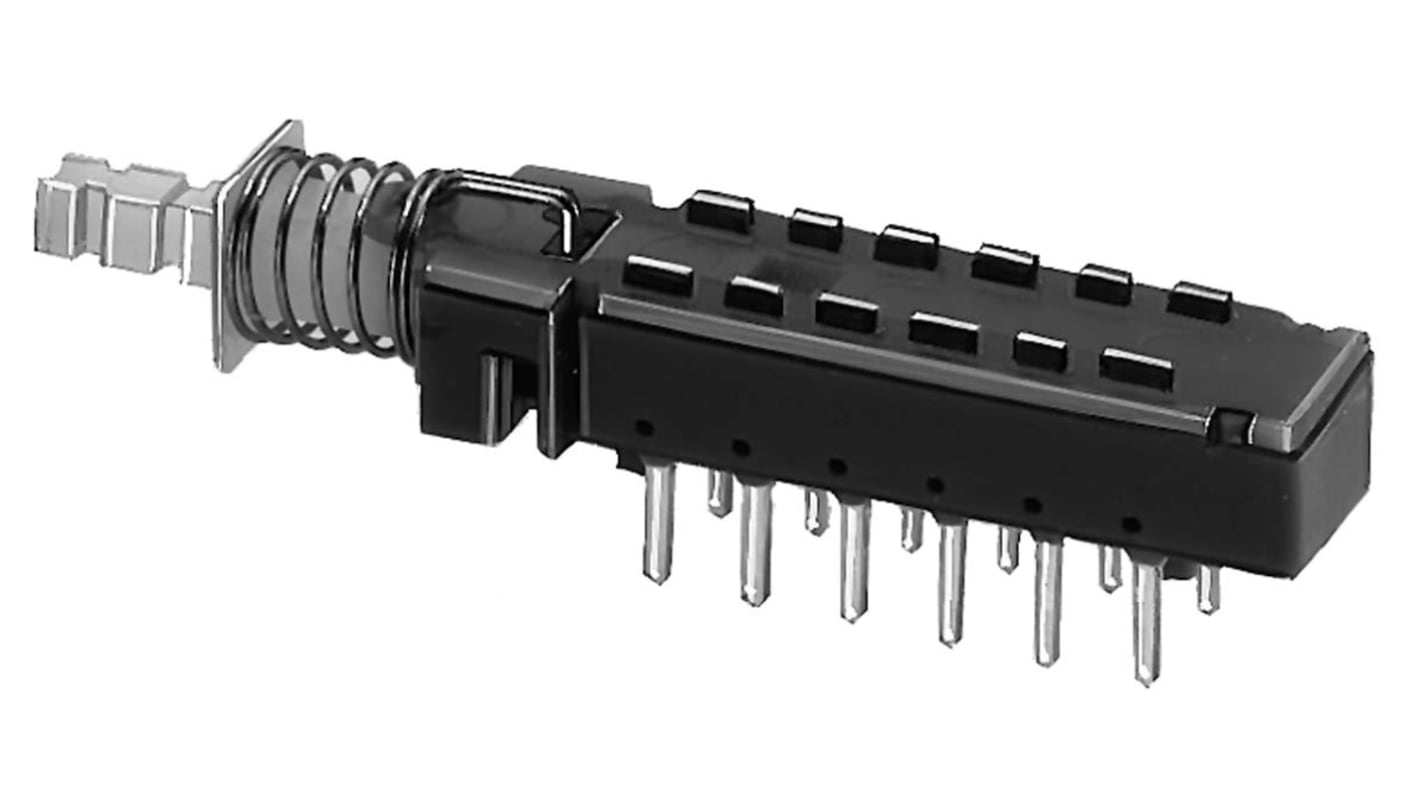 Interruttore a pulsante miniaturizzato KNITTER-SWITCH, A ritenuta, DPDT, , 1 A PCB