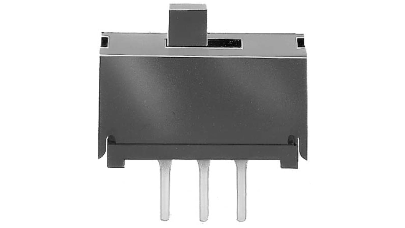 Interruptor de actuador deslizante DPDT, Enclavamiento, 300 mA a 125 V ac, Montaje en PCB