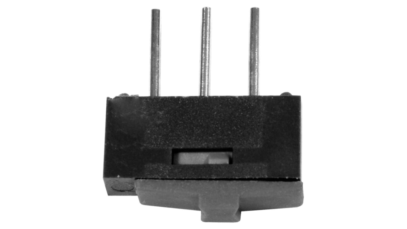 Interruptor de actuador deslizante SPST, Enclavamiento, 300 mA a 24 V ac/dc, 500 mA a 12 V dc, Montaje en PCB