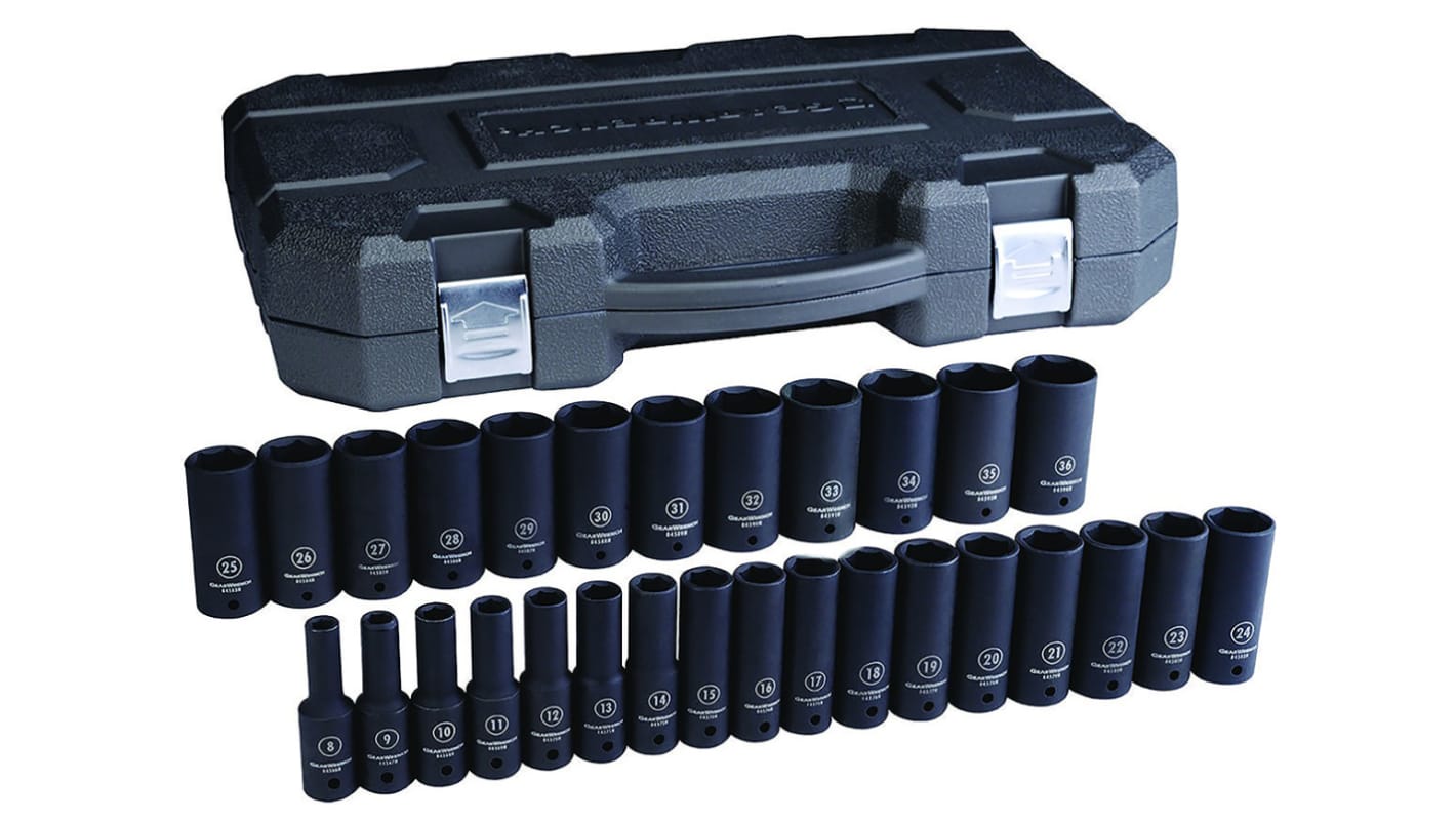 GearWrench 29-Piece Metric 1/2 in Deep Impact Socket Set , 6 point