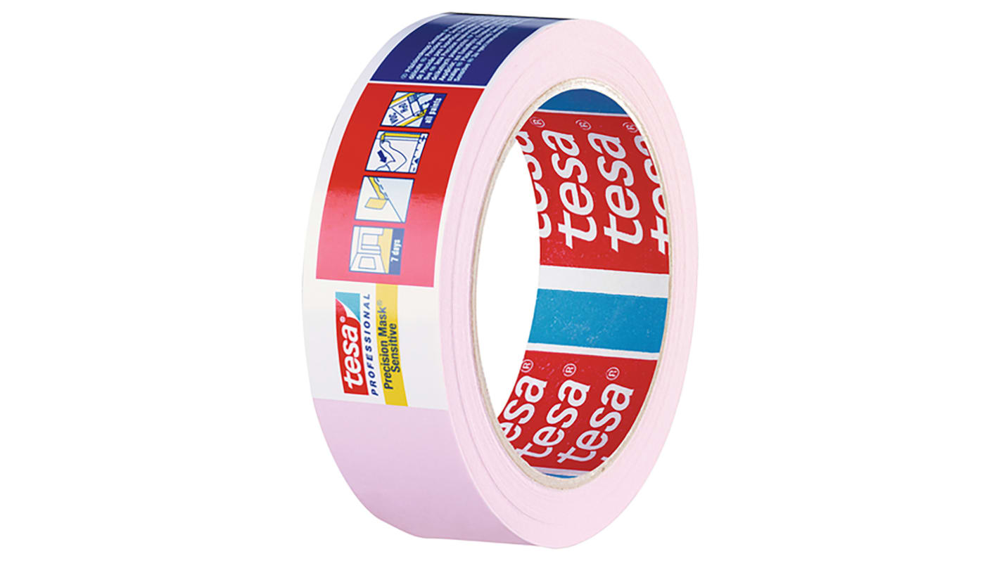 Nastro in Carta molto sottile Tesa 4333, adesivo in Acrilico, 50m x 50mm x 0.08mm, Rosa