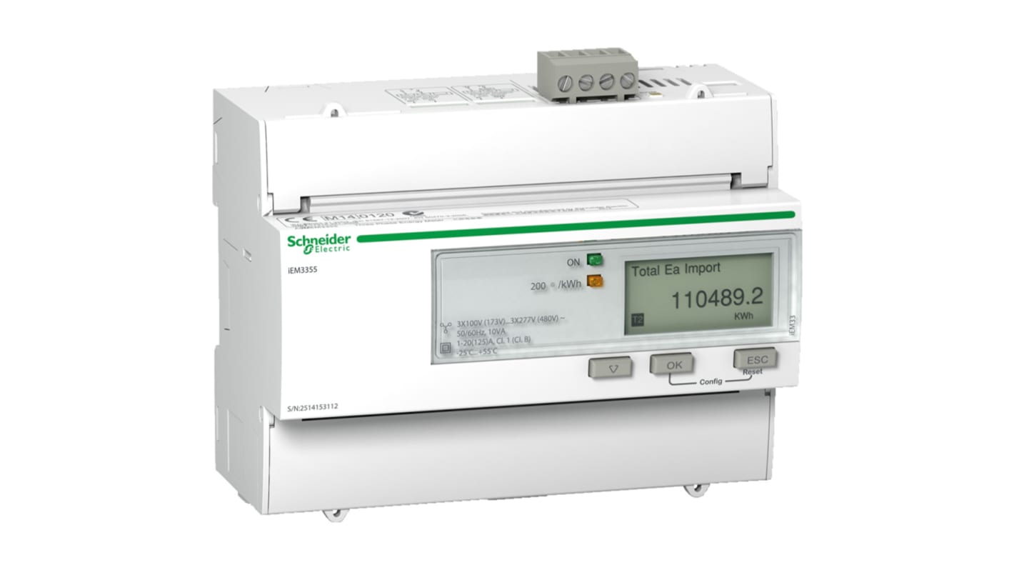 Compteur d'énergie Schneider Electric Acti 9 iEM3000, 3 phases