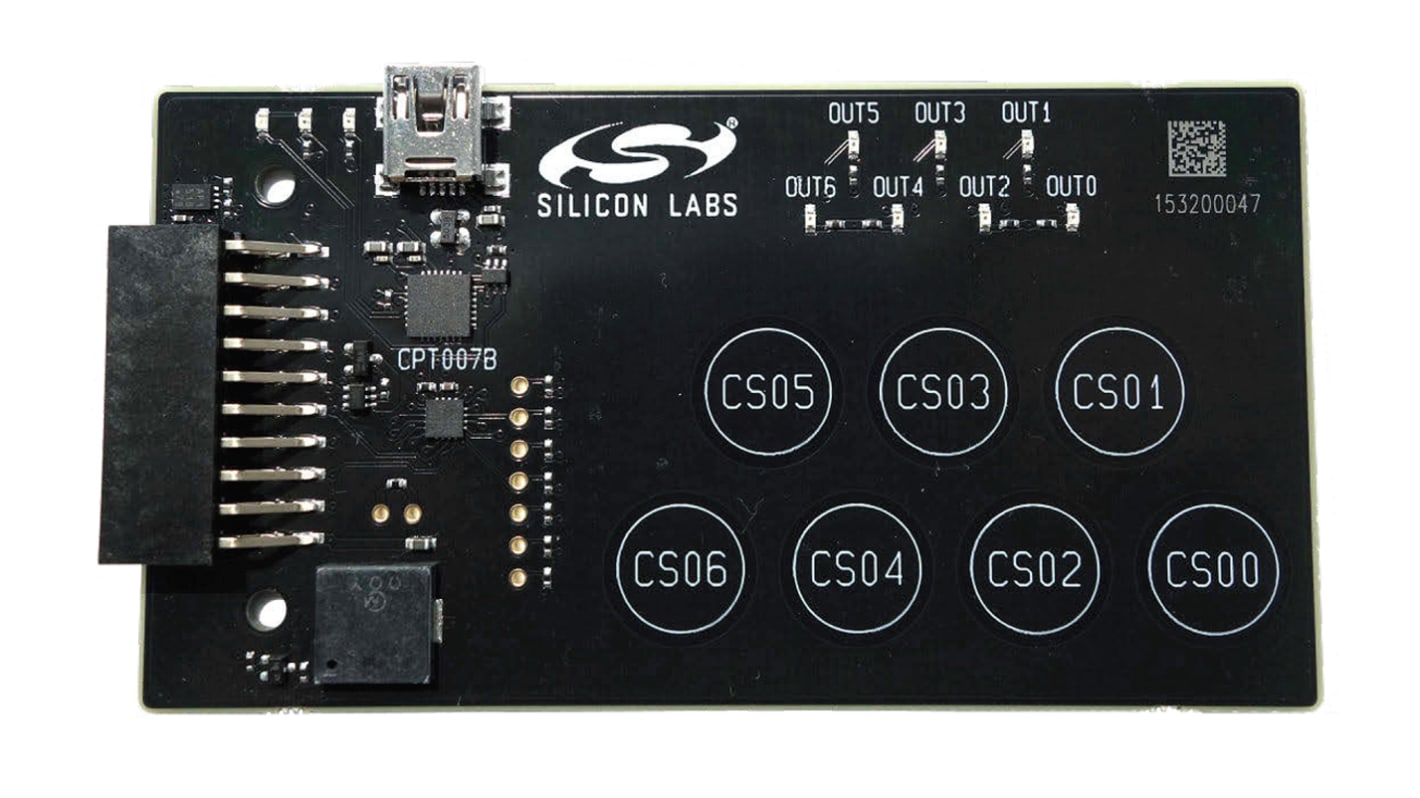 SLEXP8007A- Carte d'évaluation Silicon Labs, CPT007B, détection capacitive