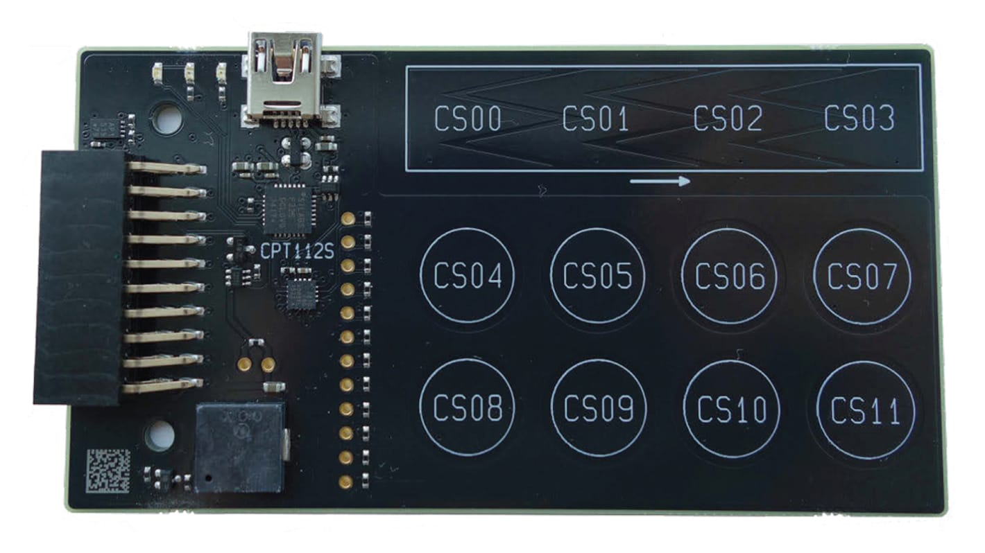 Scheda di valutazione 12-pad Silicon Labs con Touchscreen capacitivo