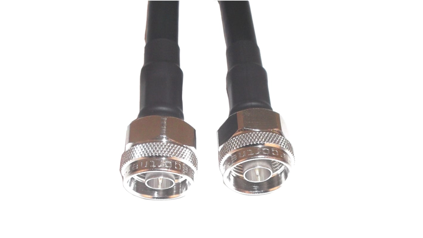 Cable coaxial RG214 Telegartner, 50 Ω, con. A: Tipo N, Macho, con. B: Tipo N, Macho, long. 2m Negro