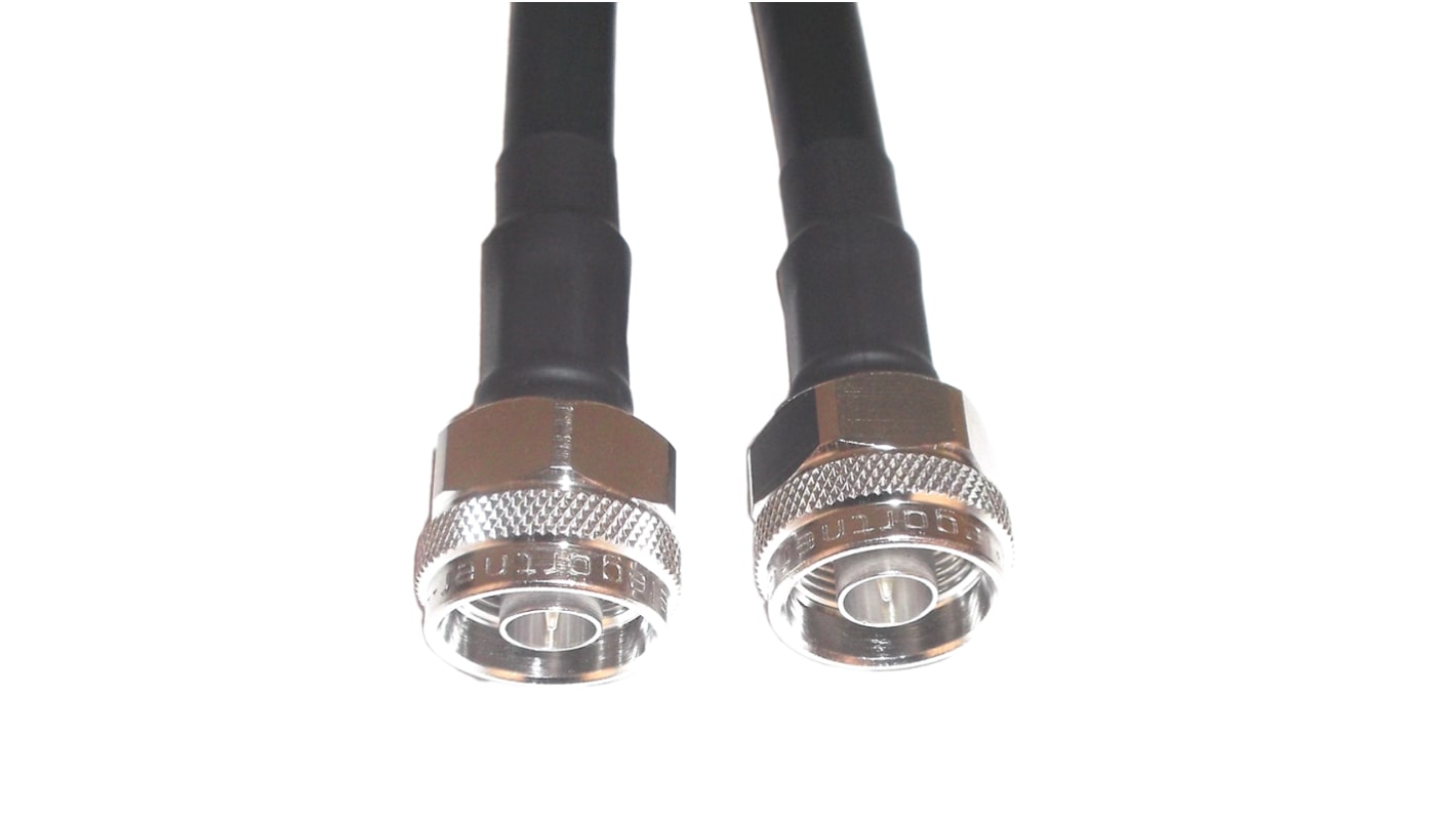 Cable coaxial RG214 Telegartner, 50 Ω, con. A: Tipo N, Macho, con. B: Tipo N, Macho, long. 1m Negro