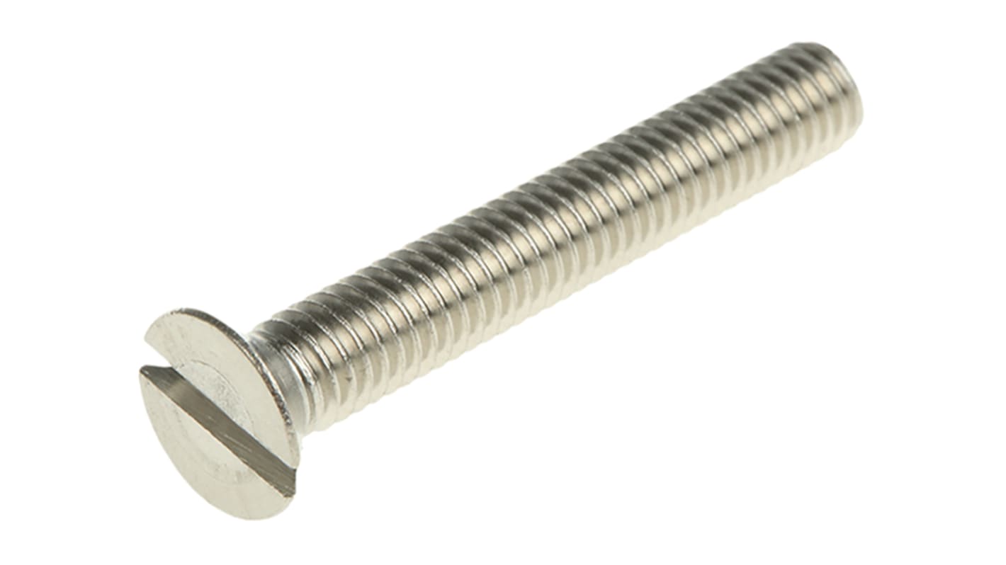 RS PRO Slot Countersunk A4 316 Stainless Steel Machine Screw DIN 963, M8x35mm