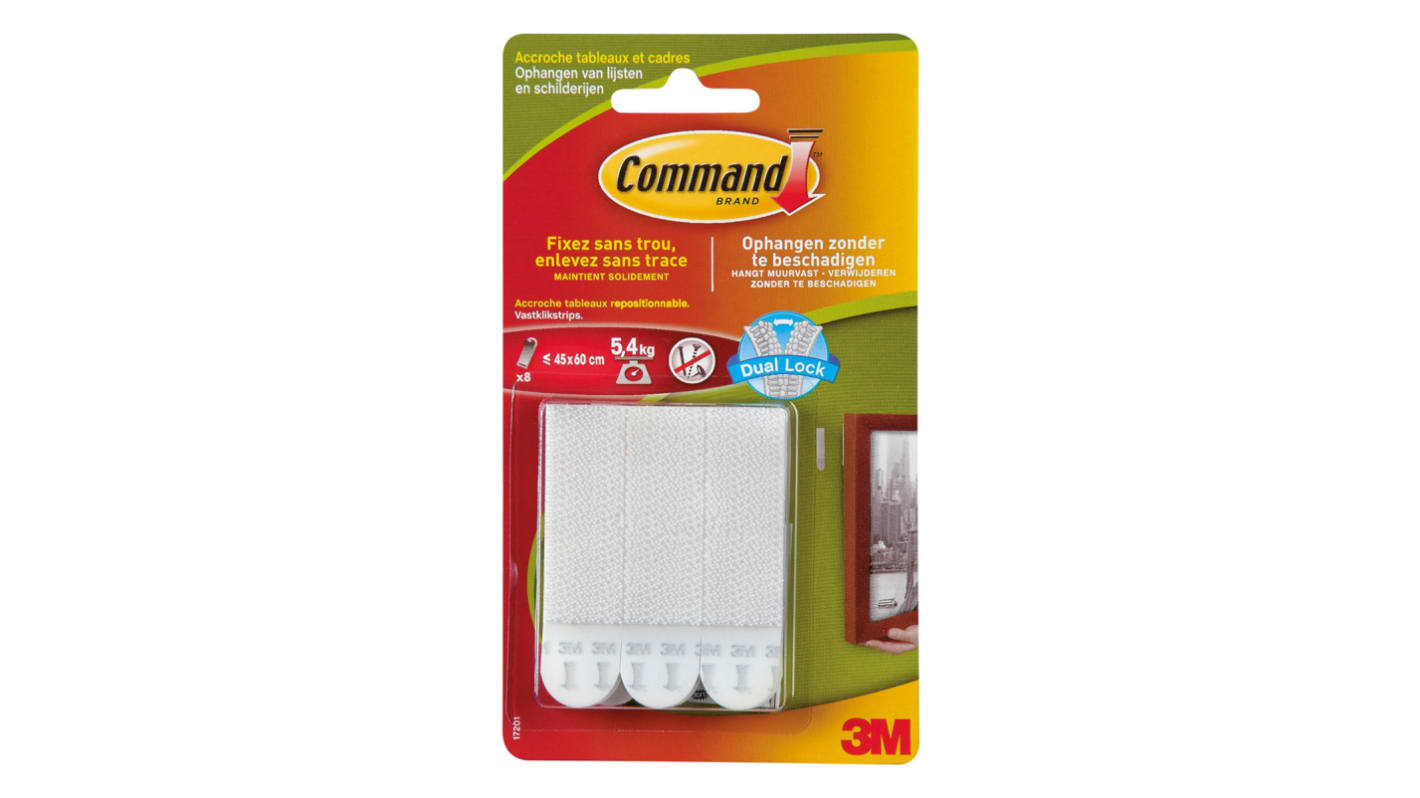 Striscette per quadri 3M Command™ 17201CH, 15.8mm x 69.8mm, Pretagliato, Bianco