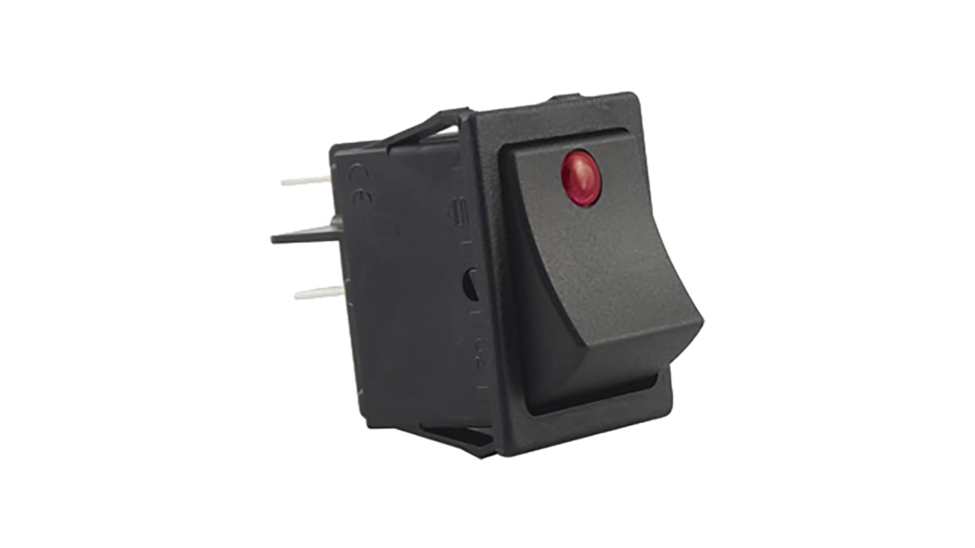 Molveno Illuminated DPST, On-Off Rocker Switch Panel Mount