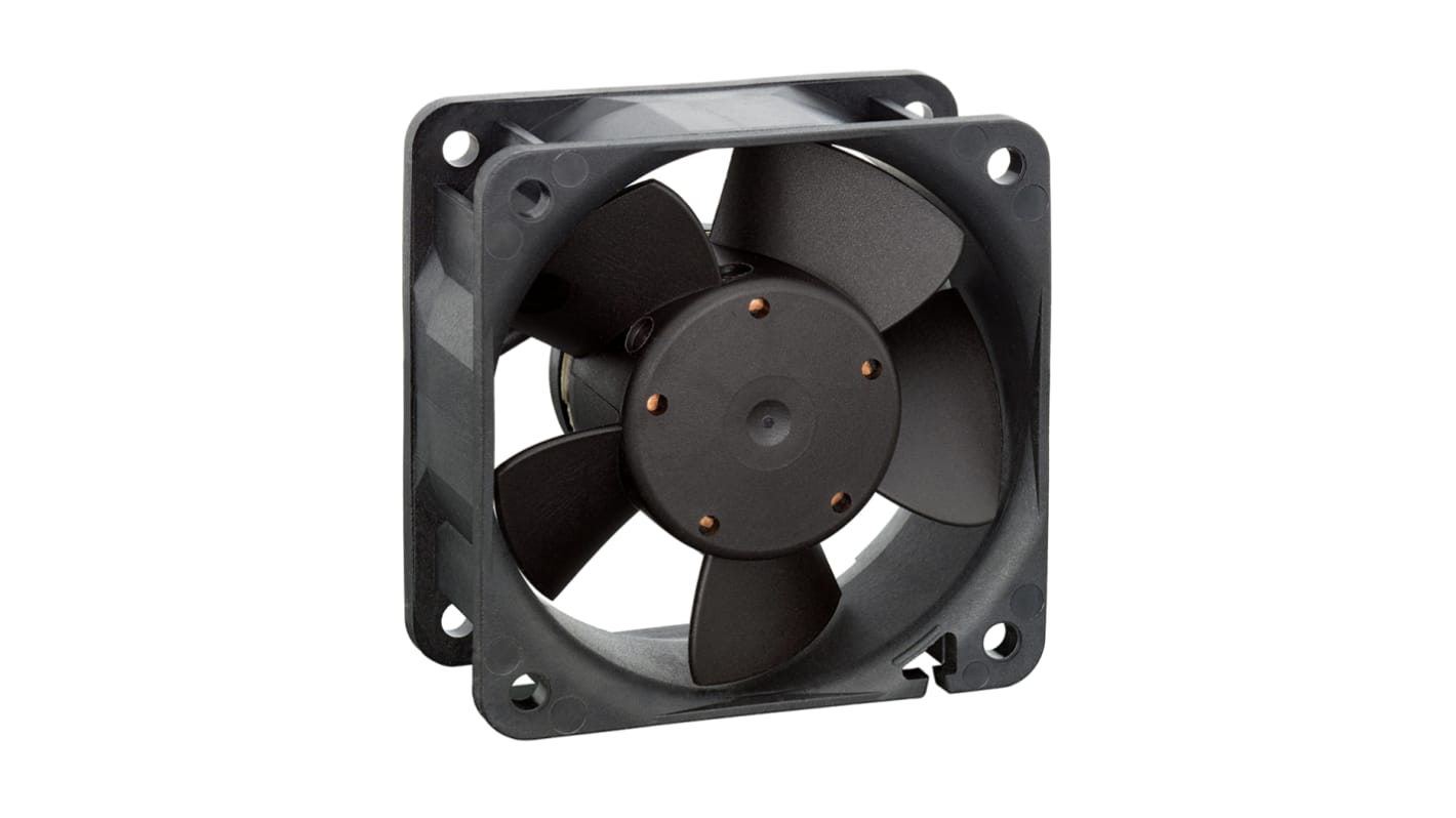 Ventilador Axial ebm-papst 600 N de 60 x 60 x 25mm, 12 V dc, 1.8W, caudal 43m³/h, 37dB, IP68