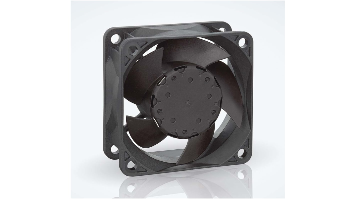 ebm-papst 630 Series Axial Fan, 12 V dc, DC Operation, 44m³/h, 1.6W, IP68, 60 x 60 x 25mm