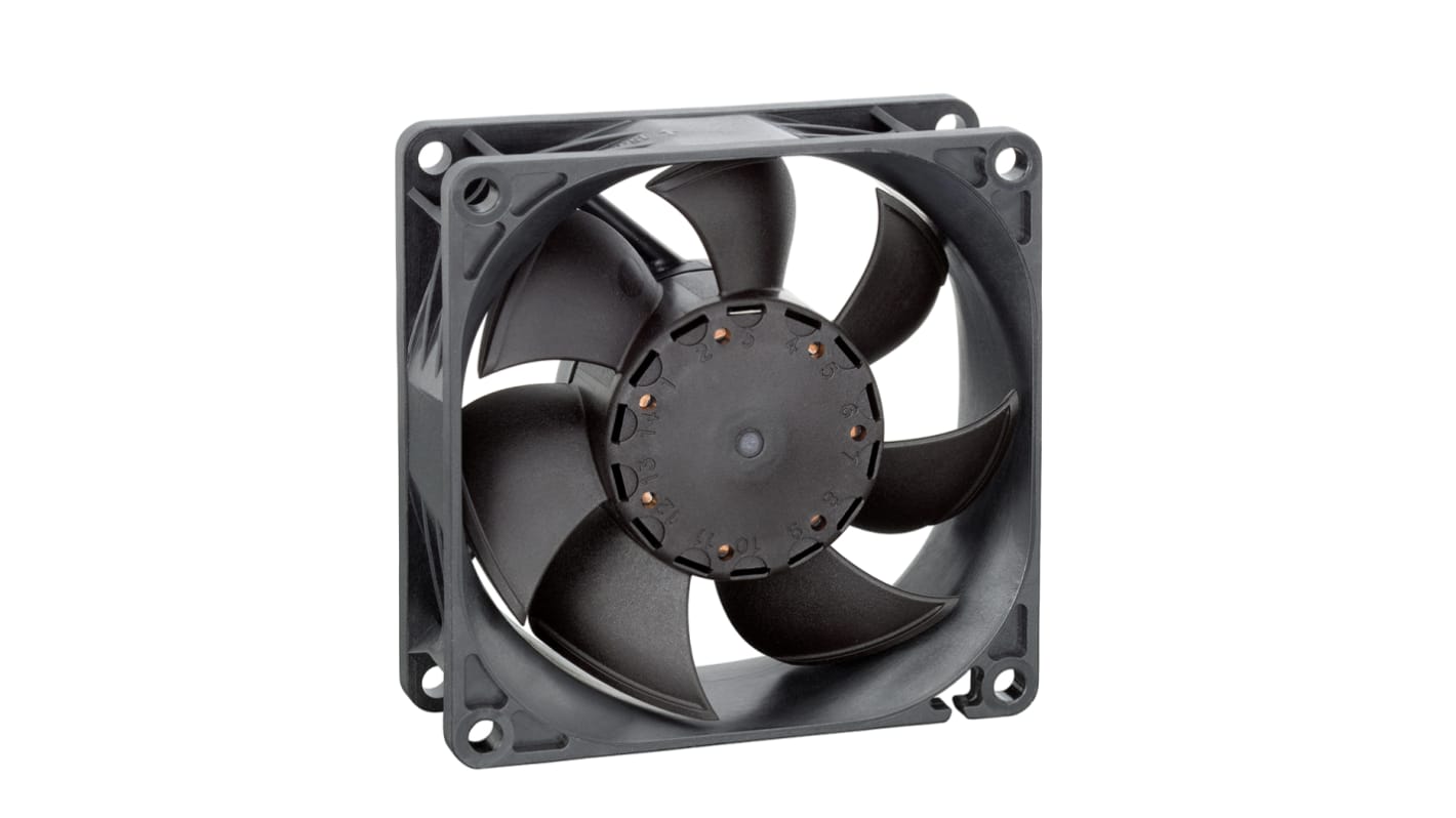 Ventilateur axial 8450 ebm-papst 12 V c.c., 117m³/h, 80 x 80 x 25mm, 6.8W