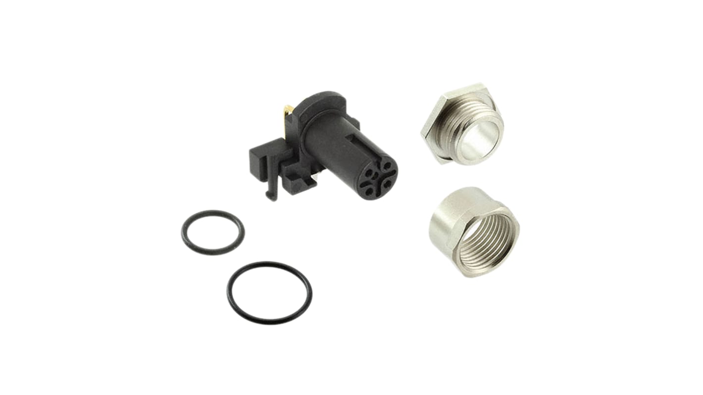 TE Connectivity Circular Connector, 5 Contacts, PCB Mount, M12 Connector, Socket, Female, IP68, M12 Series