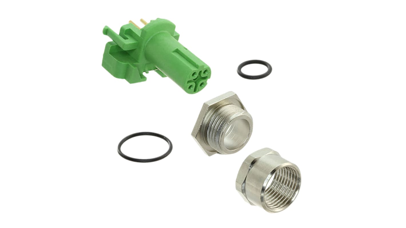 TE Connectivity Circular Connector, 4 Contacts, PCB Mount, Socket, Female, IP67, M12 Series